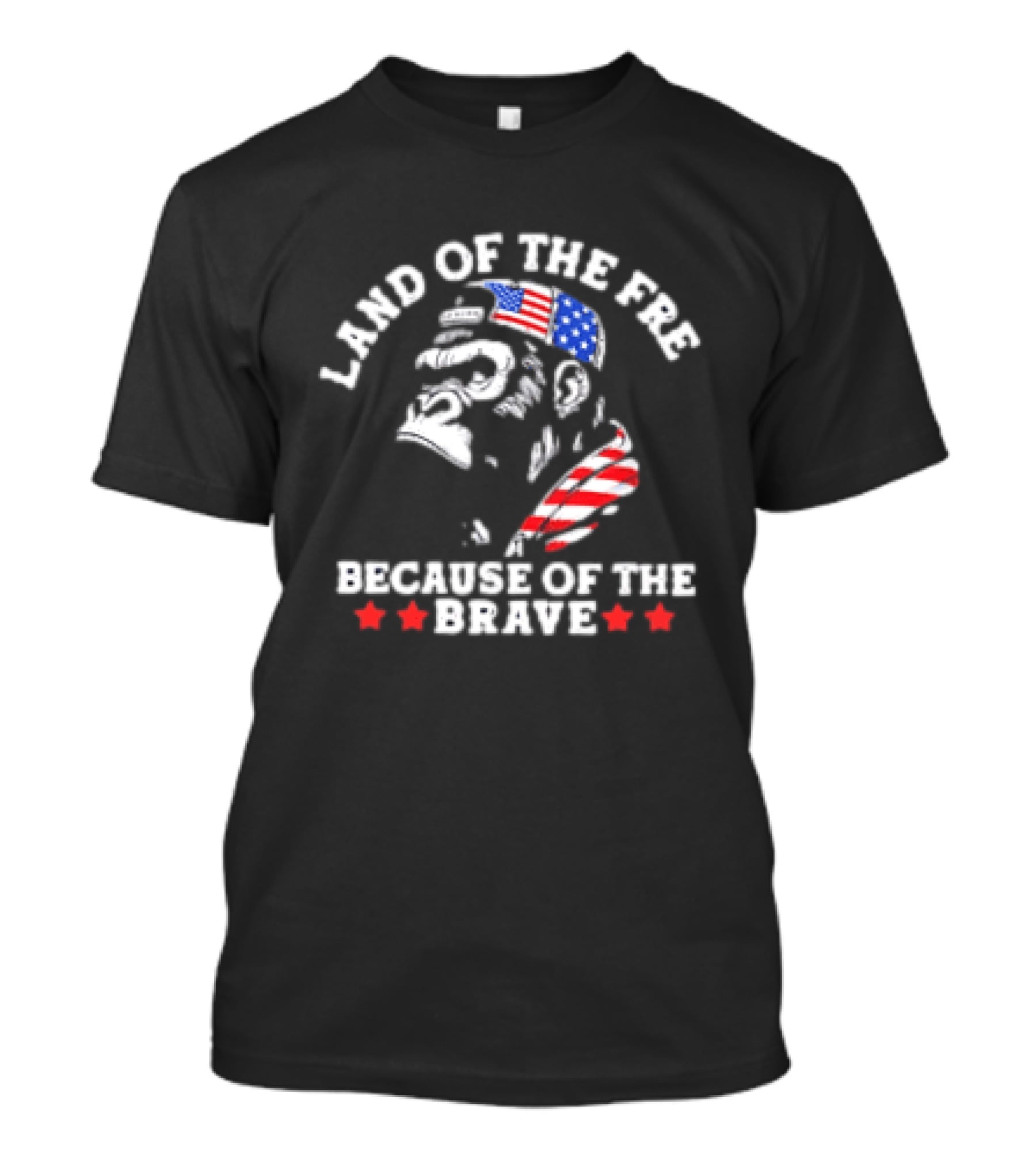 Land Of The Free Because Of The Brave Patriotic Monkey USA Flag T-Shirt