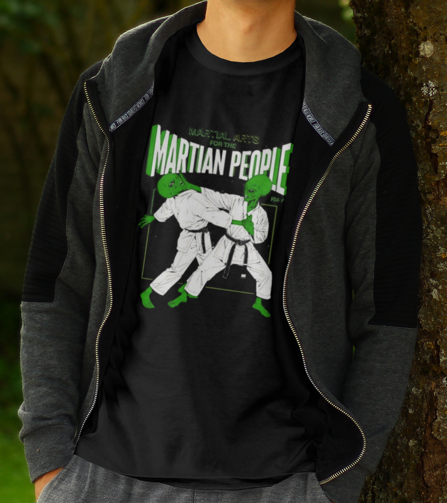 Martial Arts For The Martian People Vol 1 Green Martian Figures In Gi T-Shirt