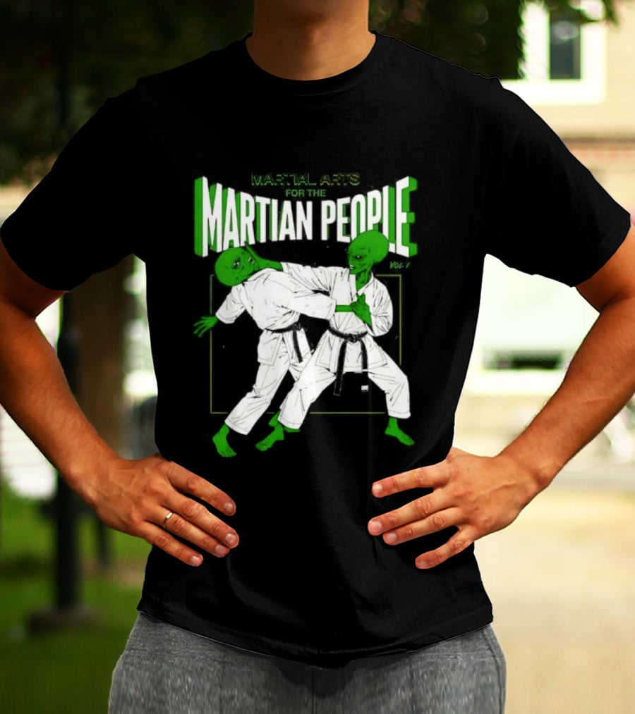 Martial Arts For The Martian People Vol 1 Green Martian Figures In Gi T-Shirt