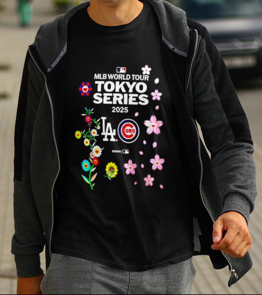 MLB World Tour Tokyo Series 2025 LA Dodgers Chicago Cubs Blossoms T-Shirt