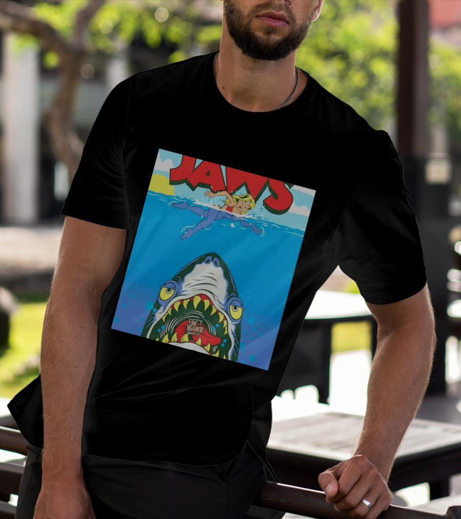 The Vigilante Jaws Shark Attack Comic Cartoon T-Shirt
