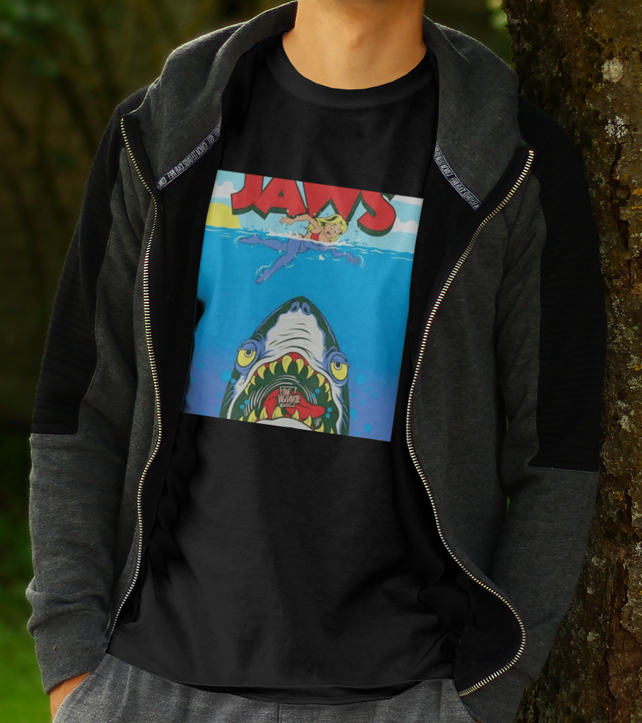 The Vigilante Jaws Shark Attack Comic Cartoon T-Shirt