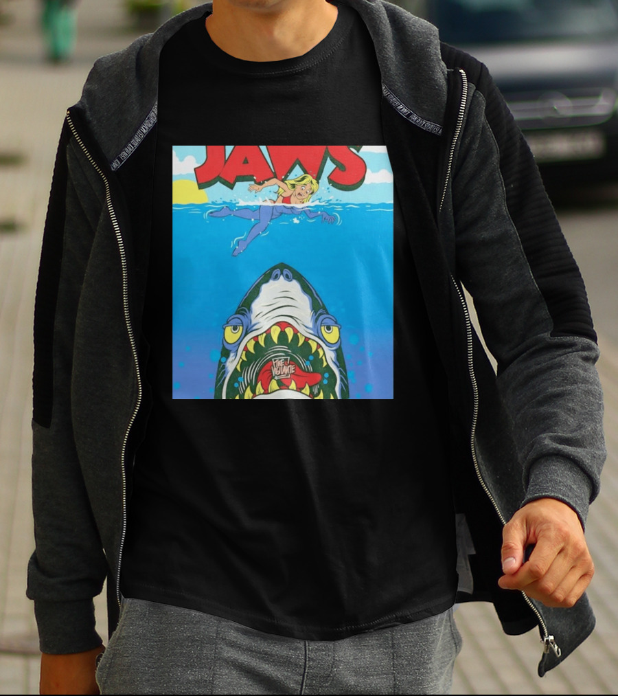 The Vigilante Jaws Shark Attack Comic Cartoon T-Shirt