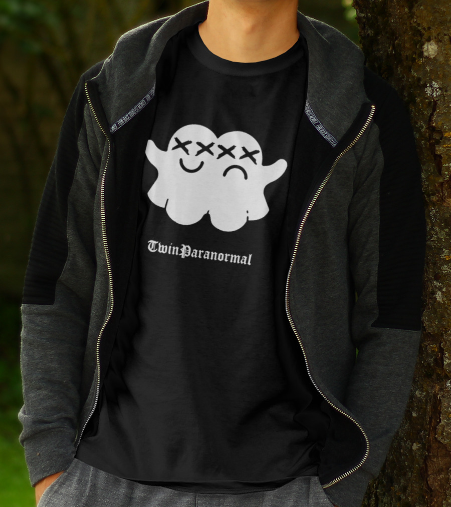 Twin Paranormal Ghost Duo Spooky Matching Spirits T-Shirt