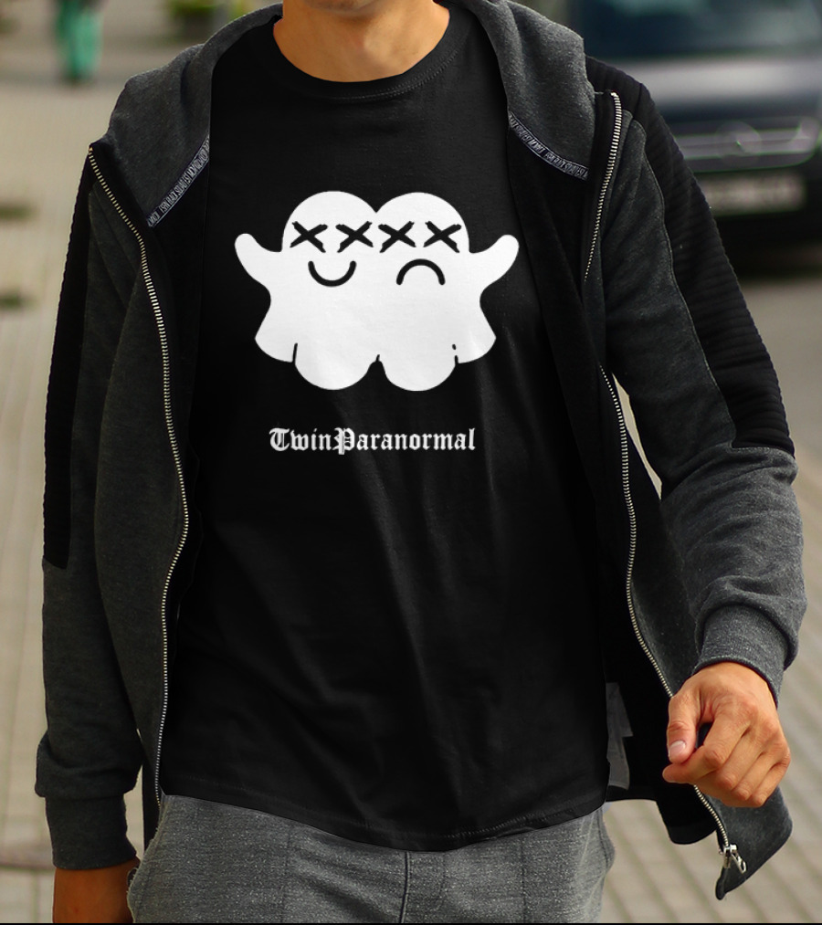 Twin Paranormal Ghost Duo Spooky Matching Spirits T-Shirt