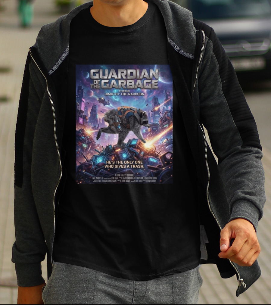 Guardian Of The Garbage Starring Jimothy The Raccoon He's The Only One Who Gives A Trash Junk Galaxy Original T-Shirt