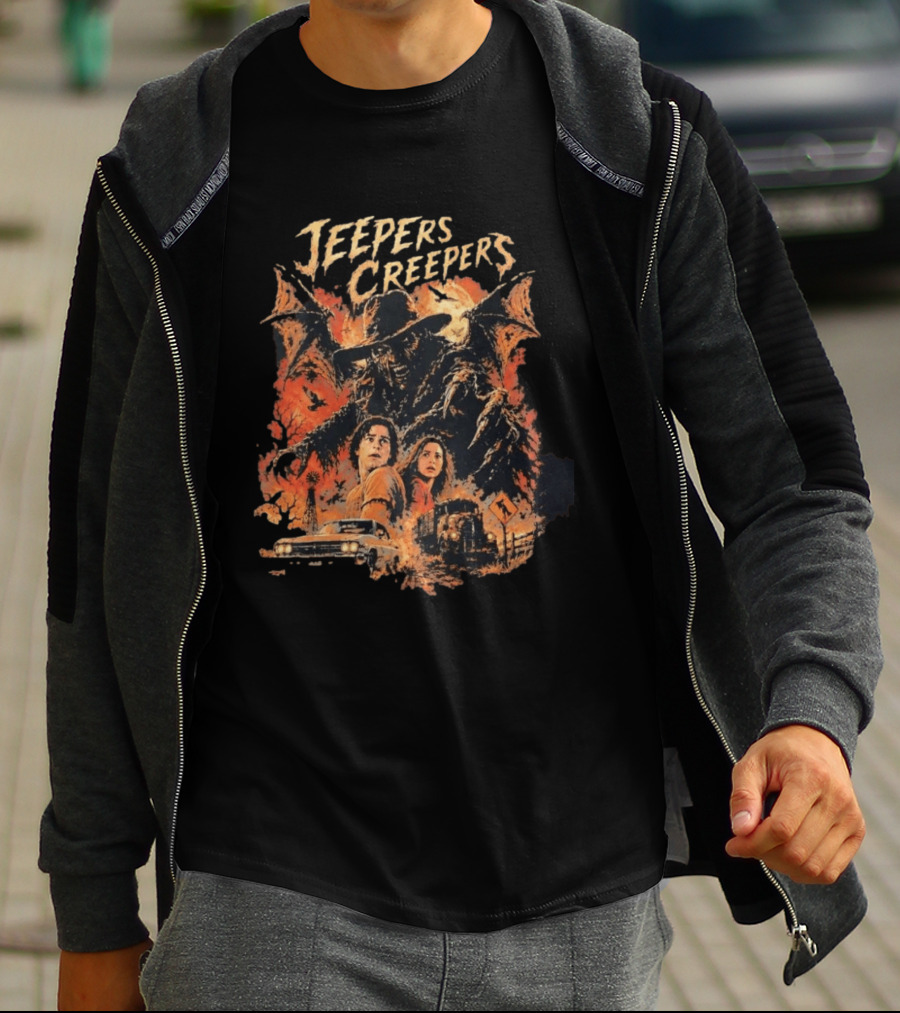 Jeepers Creepers Horror Creature And Victims Movie Scene T-Shirt
