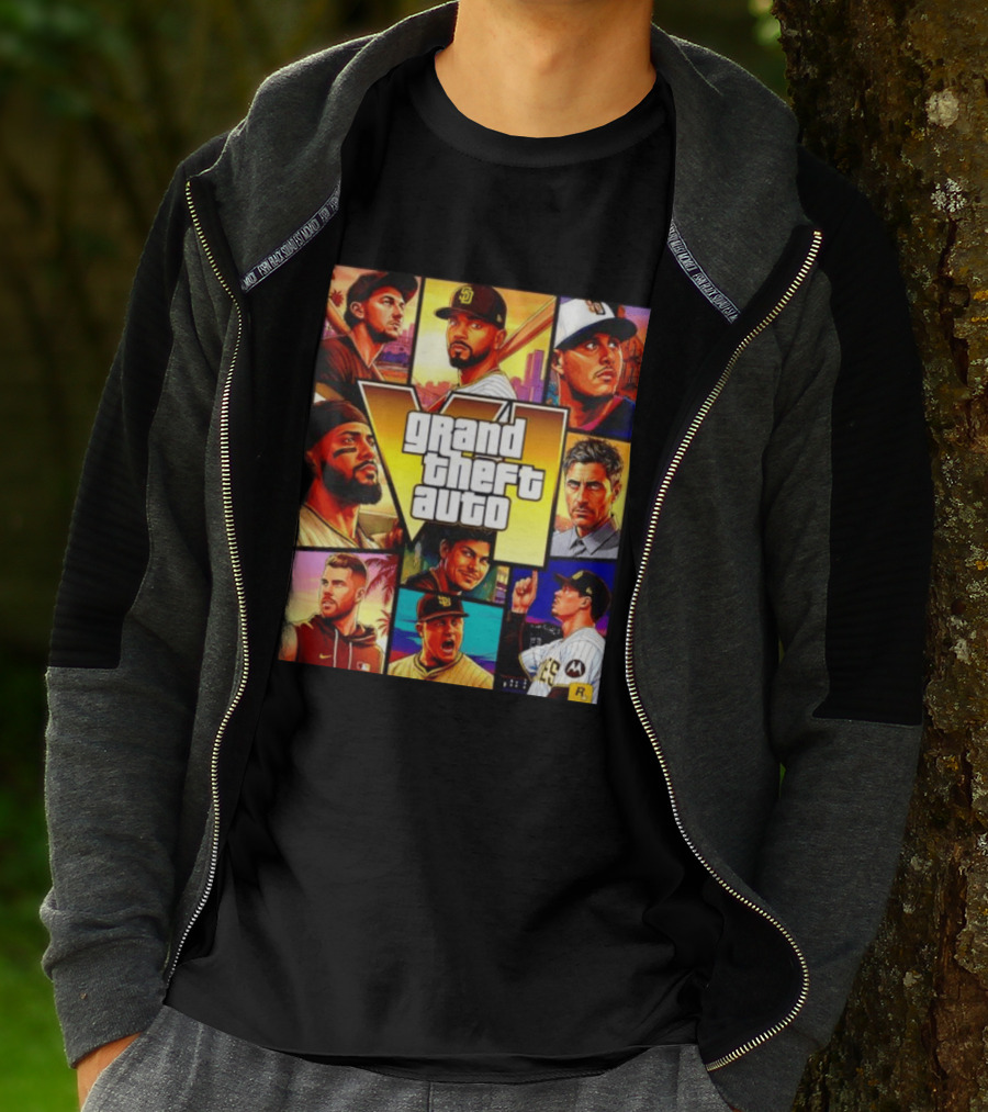 San Diego Padres Grand Theft Auto V Collage Players Team Portraits T-Shirt