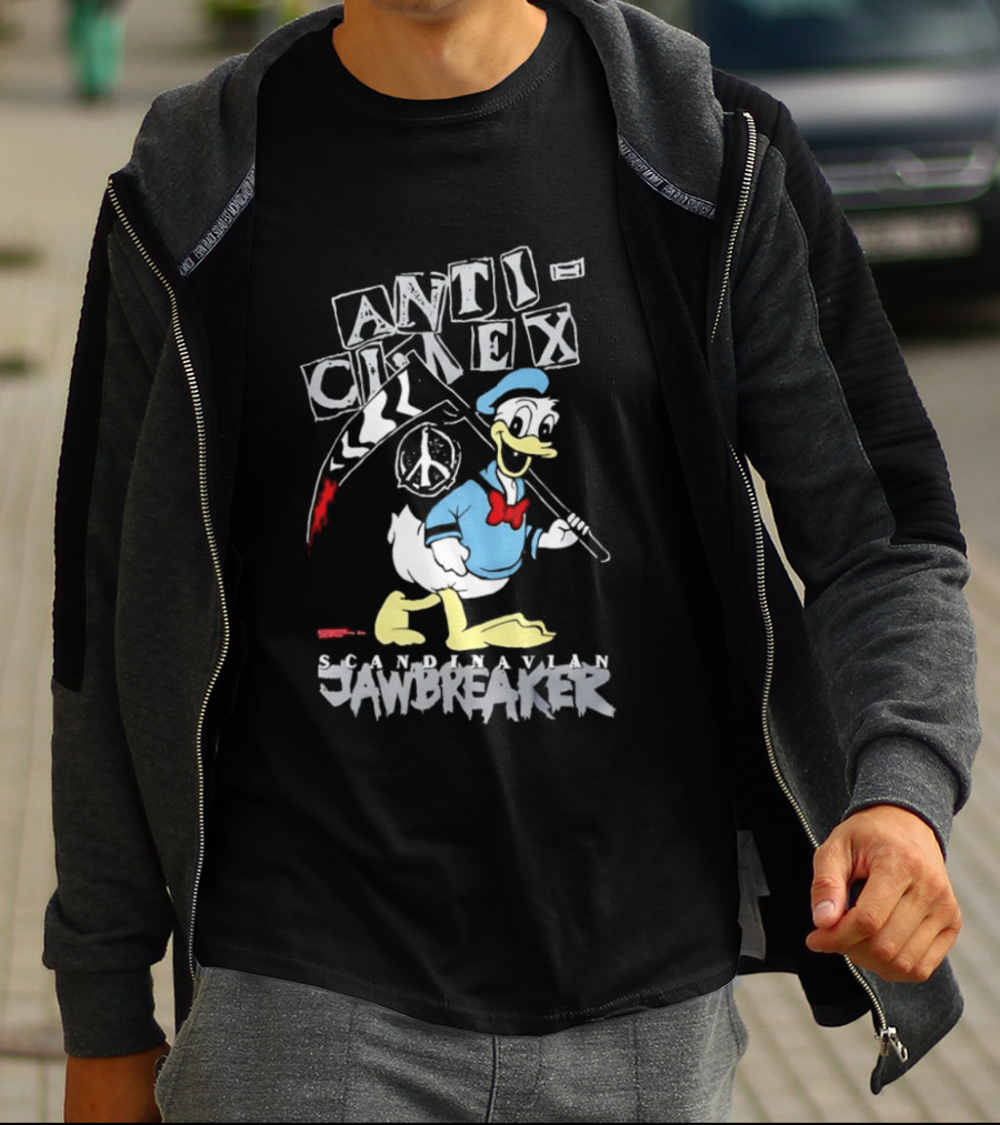 Anti Cimex Scandinavian Jawbreaker Donald Duck Scythe Peace Sign T-Shirt