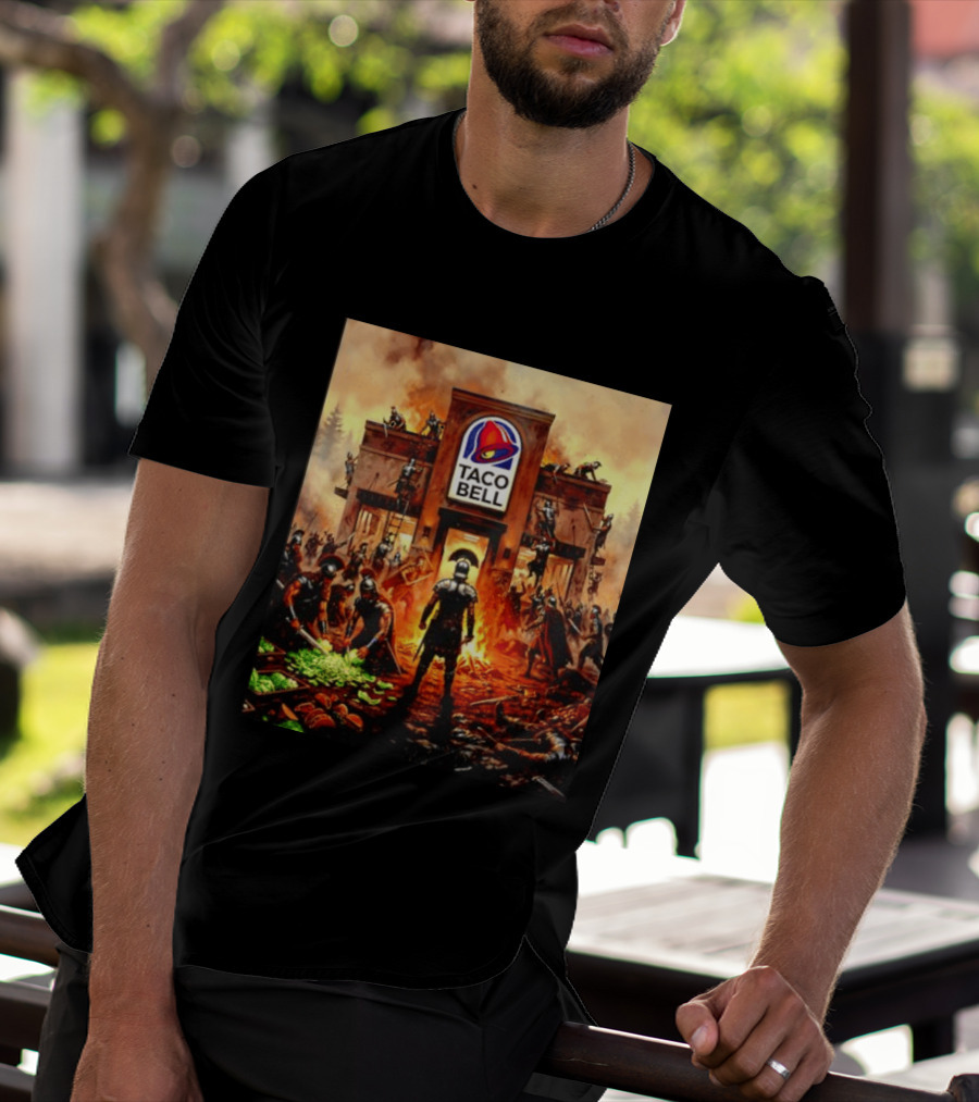 Taco Bell Medieval Knights Battle Fantasy Scene T-Shirt