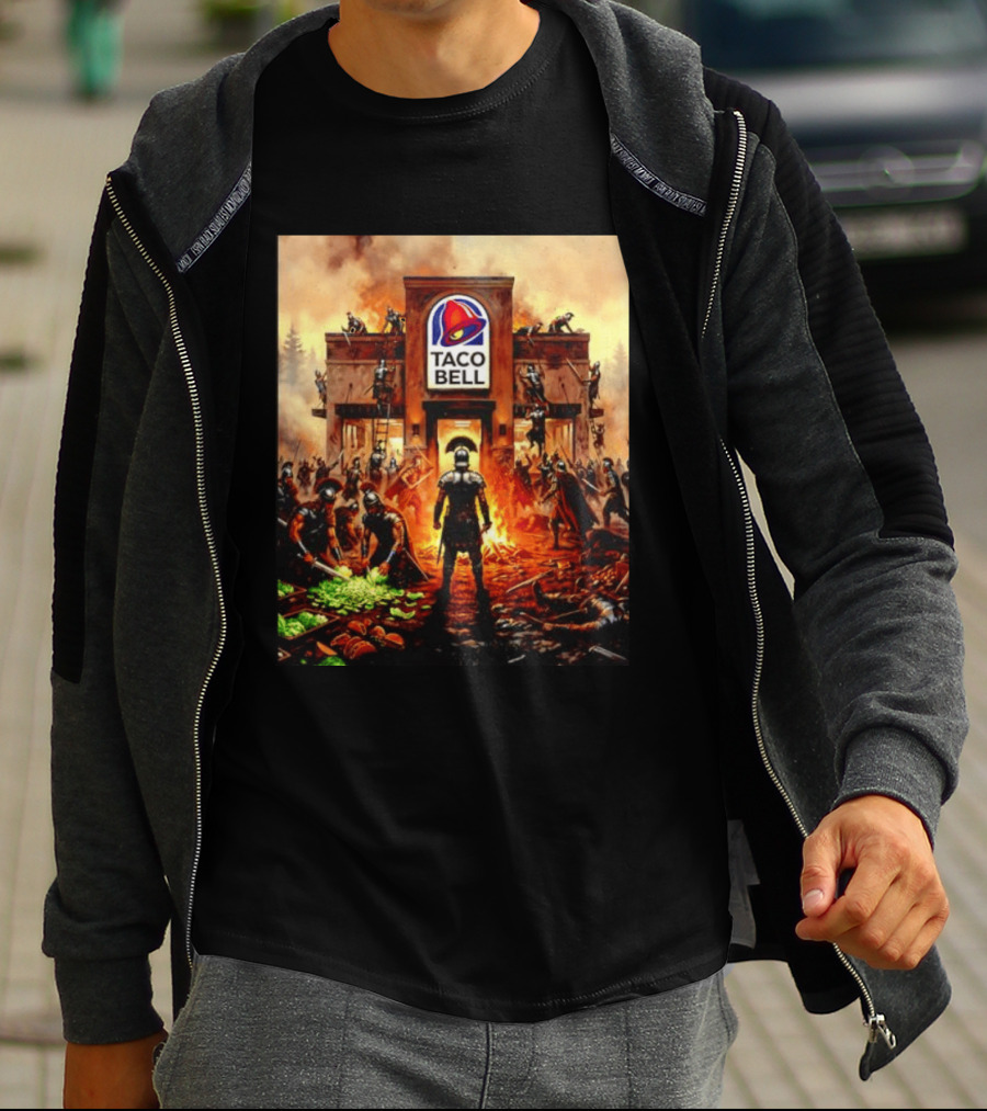 Taco Bell Medieval Knights Battle Fantasy Scene T-Shirt