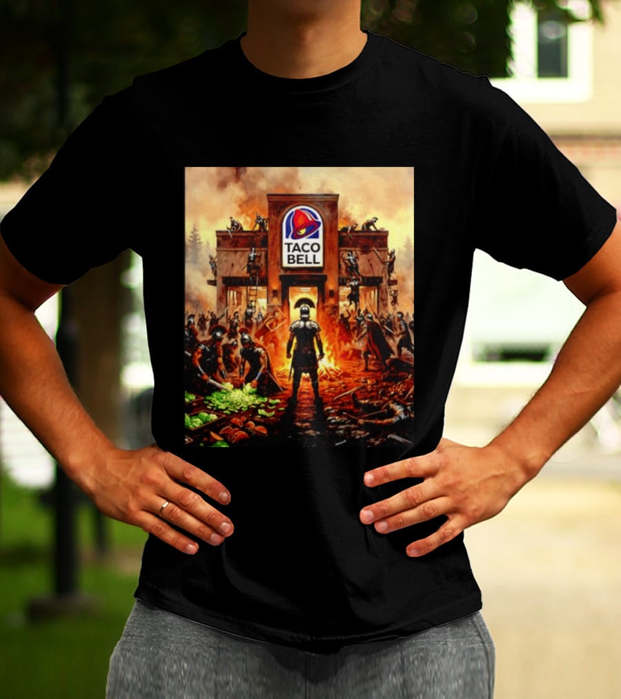 Taco Bell Medieval Knights Battle Fantasy Scene T-Shirt