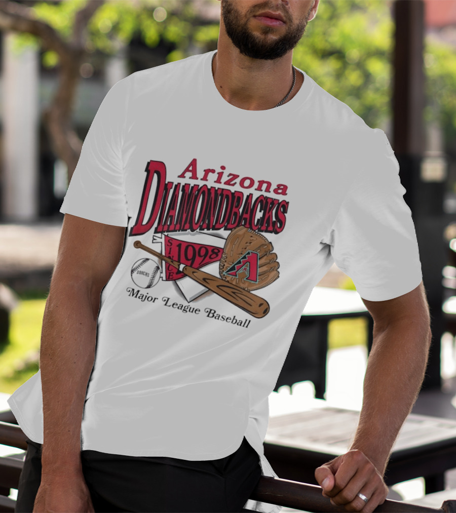 Arizona Diamondbacks Since 1998 Baseball Glove And Bat Major League T-Shirt