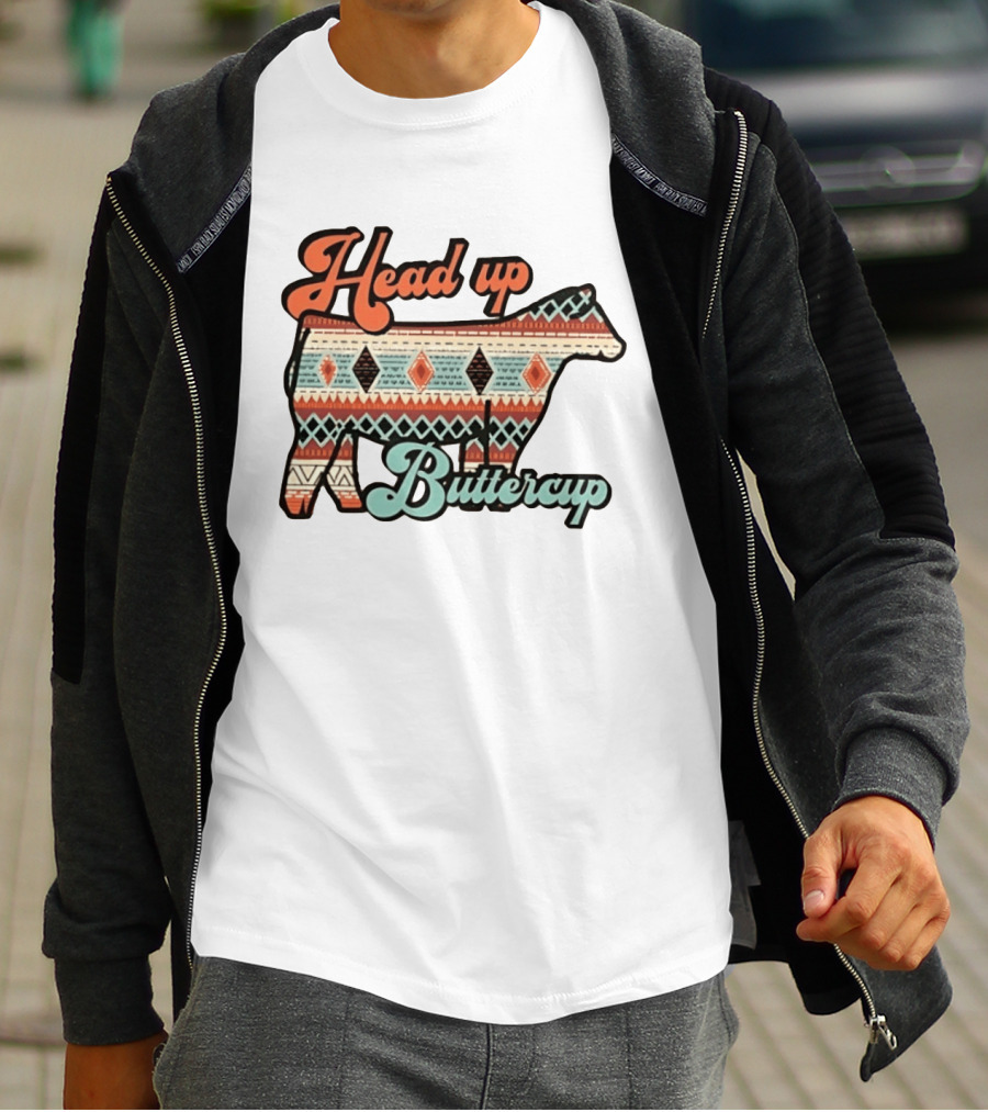 Head Up Buttercup Cow Aztec T-Shirt