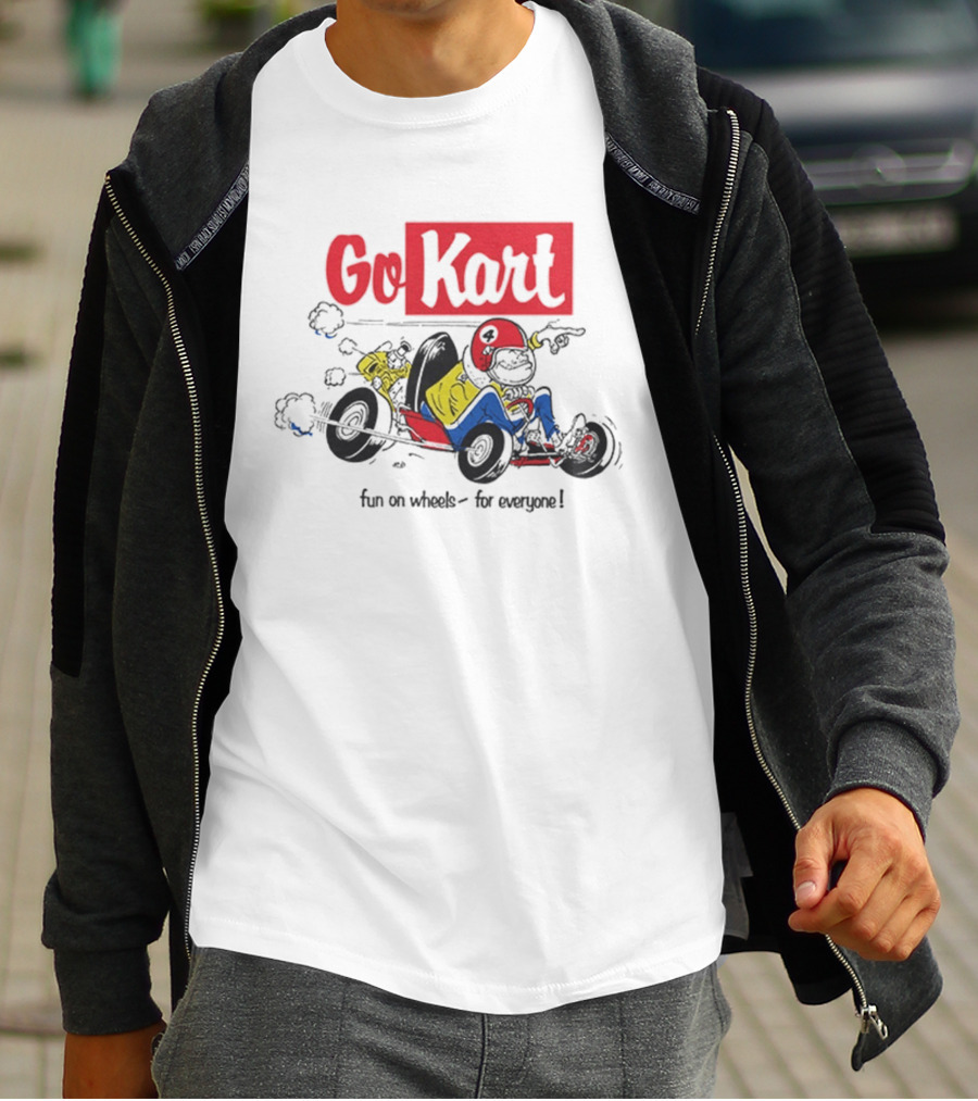 Go Kart Fun On Wheels For Everyone Red Helmet Racing Adventure T-Shirt