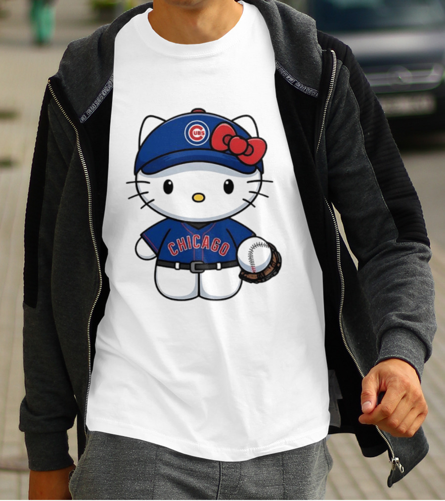 Hello Kitty Chicago Cubs Baseball MLB Collaboration T-Shirt