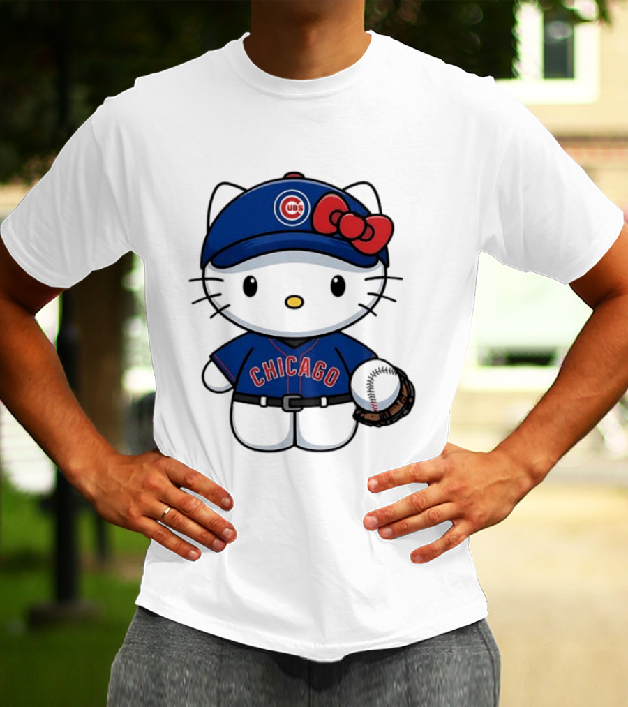 Hello Kitty Chicago Cubs Baseball MLB Collaboration T-Shirt