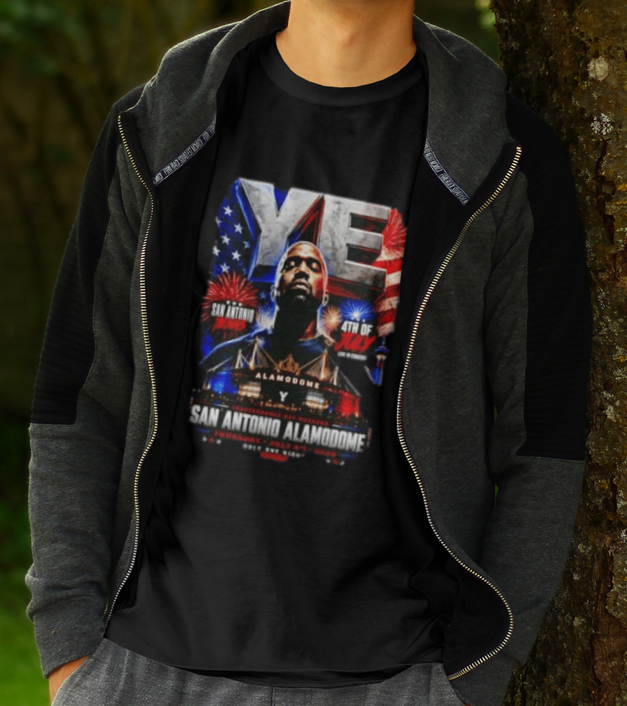 Kanye West Ye San Antonio Alamodome 4th Of July Concert Independence Day Fireworks Flag Stars T-Shirt
