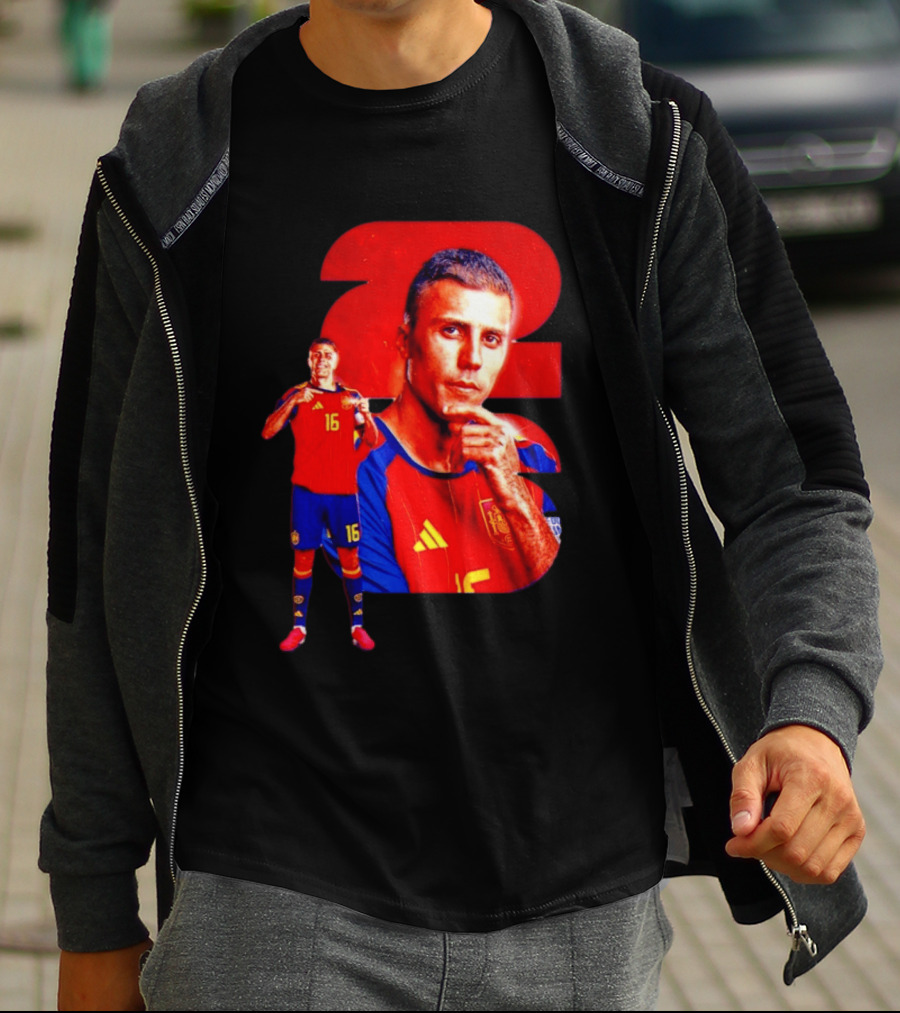 Rodrigo Hernández Cascante Rodri No 16 Spain Manchester City Football Player T-Shirt