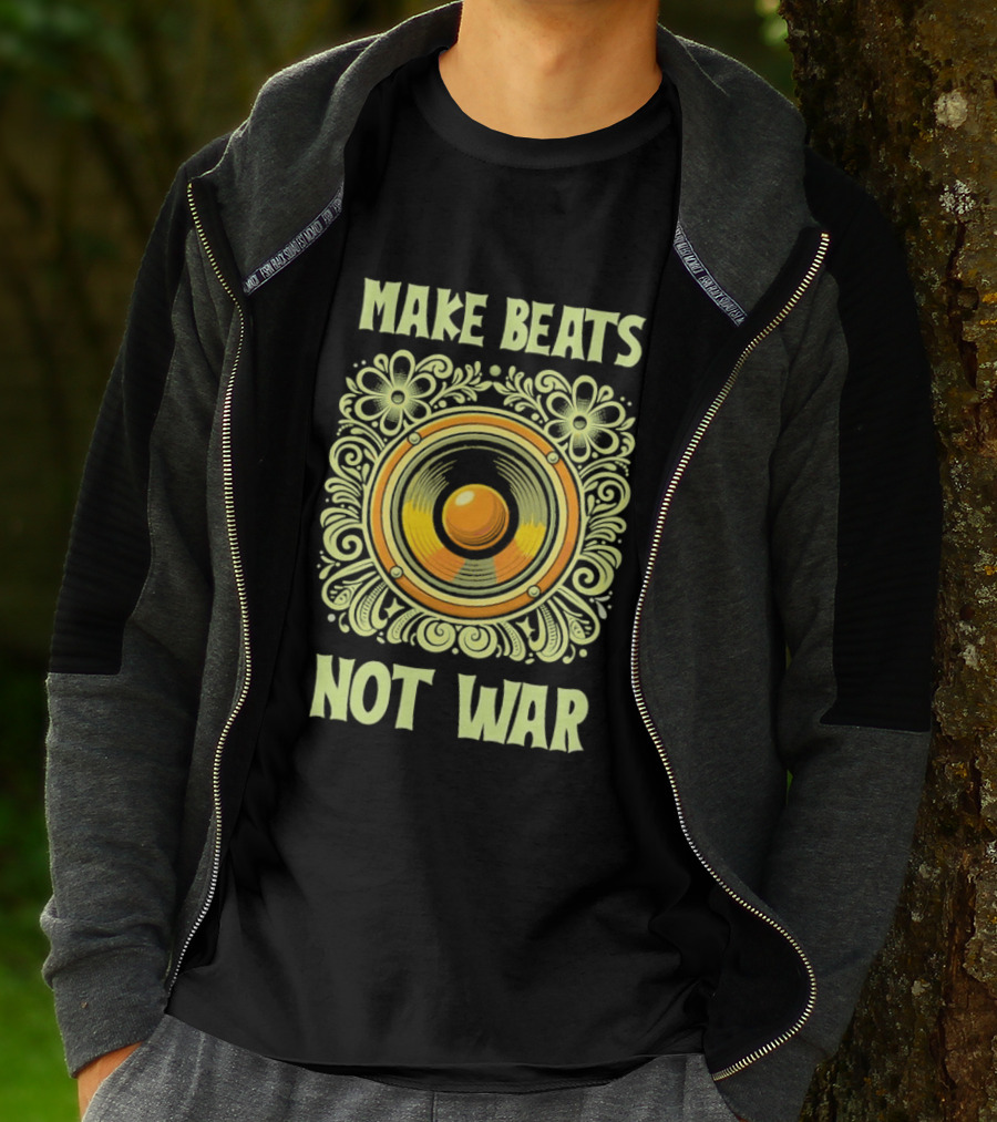 Make Beats Not War Boho Hippy Music Speaker T-Shirt