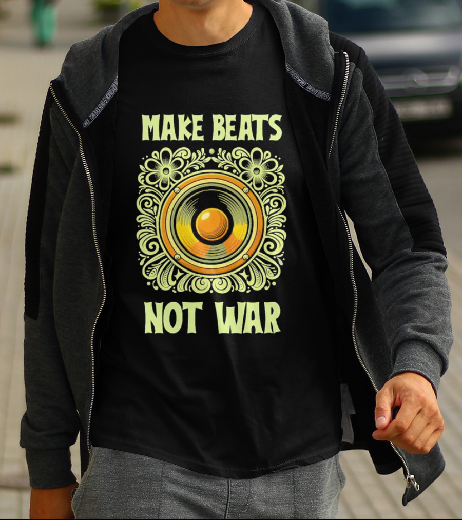 Make Beats Not War Boho Hippy Music Speaker T-Shirt
