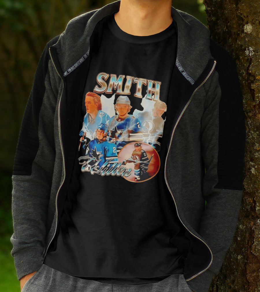 San Jose Sharks Smith McIllen Hockey Players Collage T-Shirt