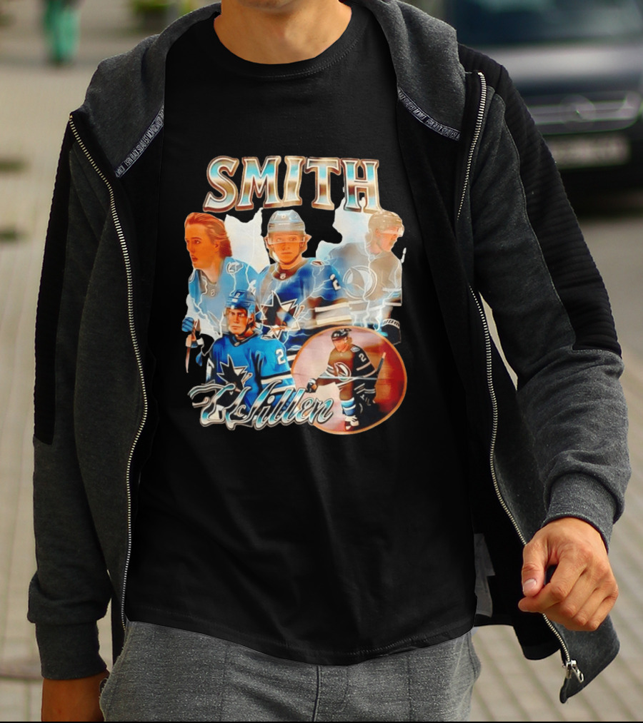 San Jose Sharks Smith McIllen Hockey Players Collage T-Shirt