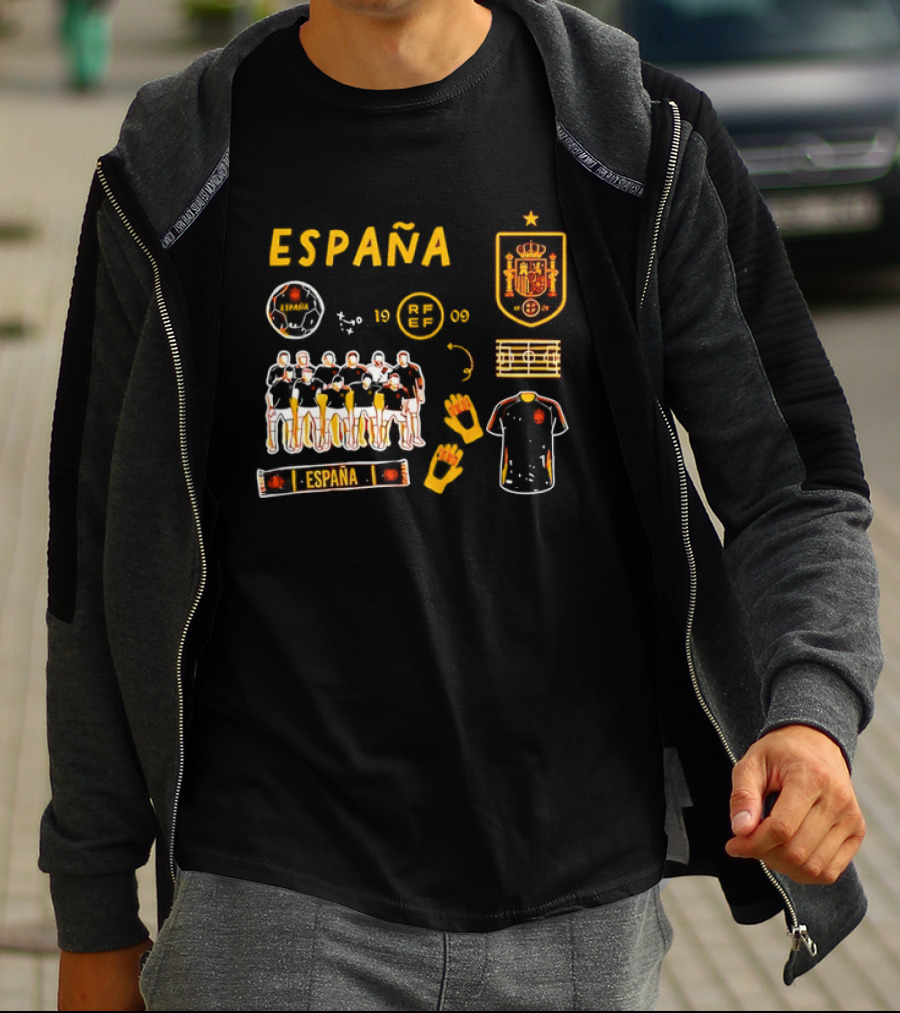 Spain Team Collection RFEF Espana Football Crest And Players T-Shirt