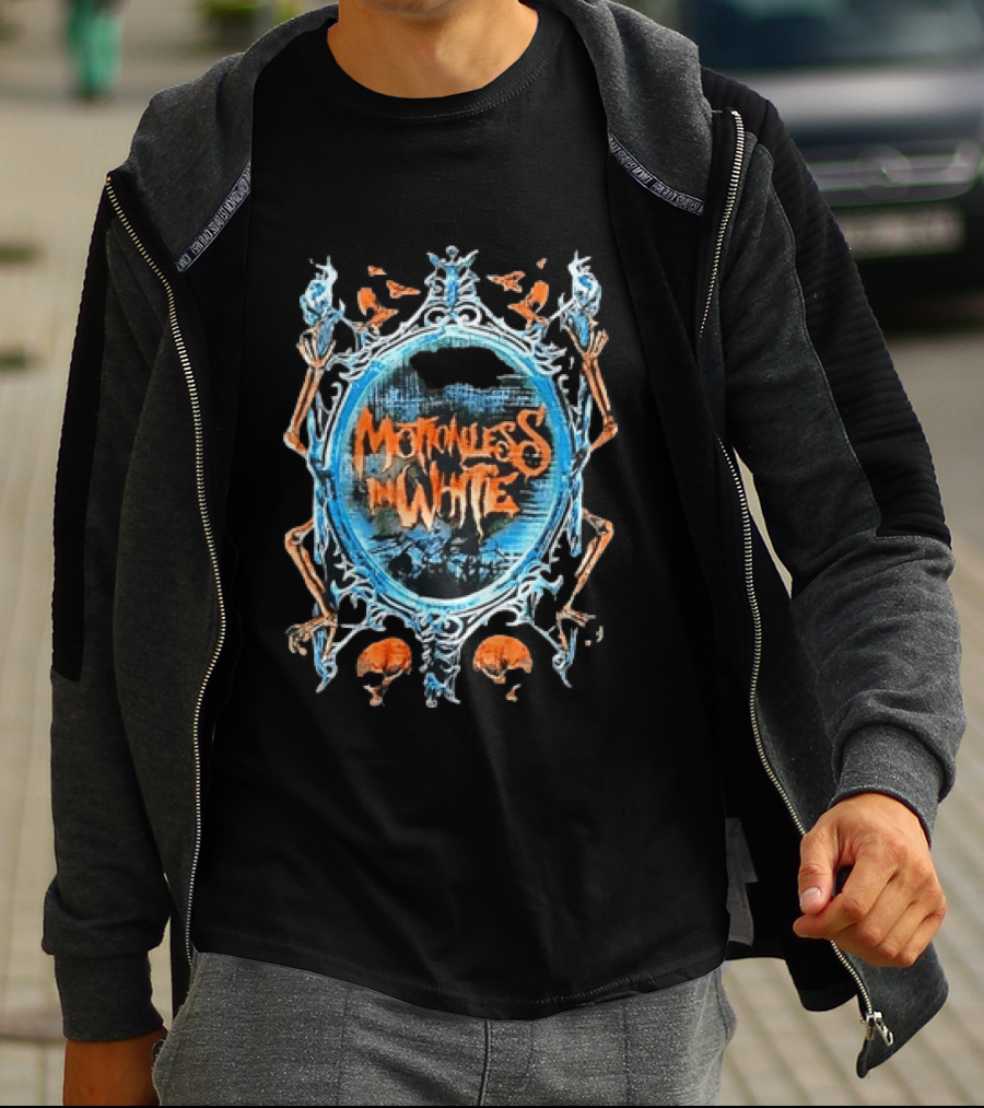 Motionless In White Gothic Skull Mirror T-Shirt