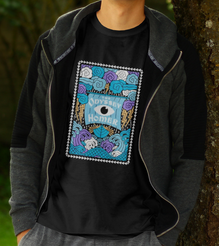 The Odyssey Homer Cyclops Eye Lightning Waves T-Shirt
