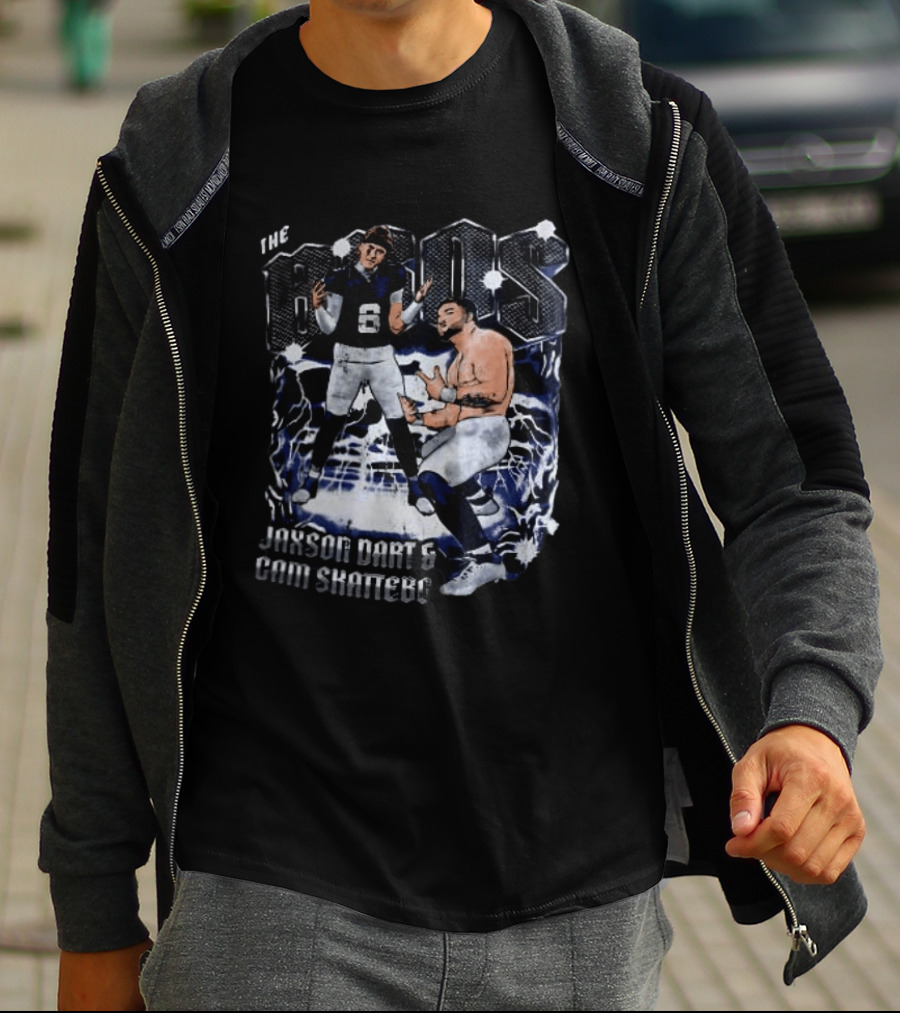 The Bros Jaxson Dart Cam Skattebo New York Giants Football Lightning T-Shirt
