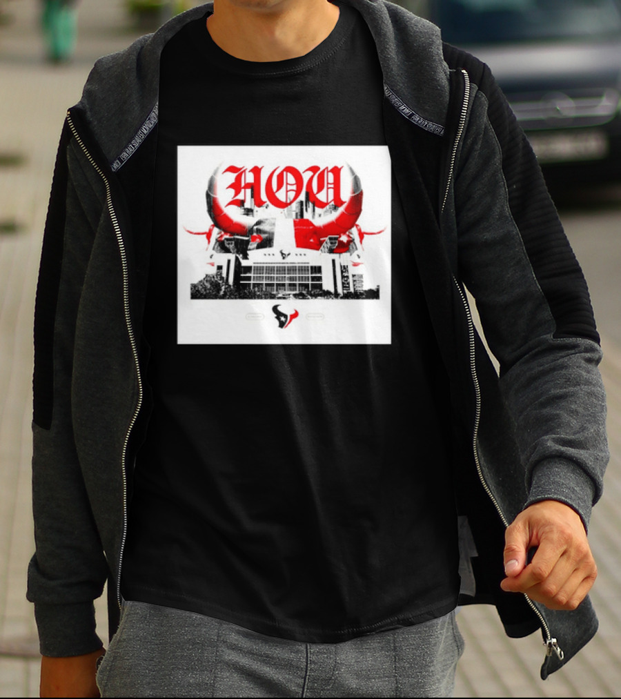 Houston Texans HOU H Town Red Bull Horns T-Shirt