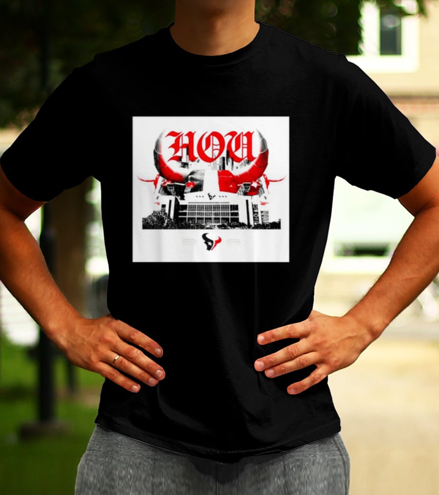 Houston Texans HOU H Town Red Bull Horns T-Shirt