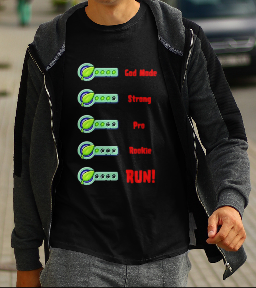Plant Food Power Levels God Mode Strong Pro Rookie Run T-Shirt
