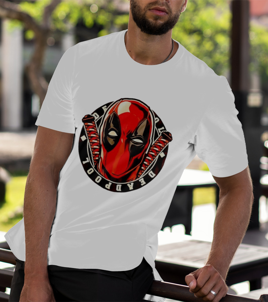 Deadpool Marvel Comics Mask Katana Swords T-Shirt