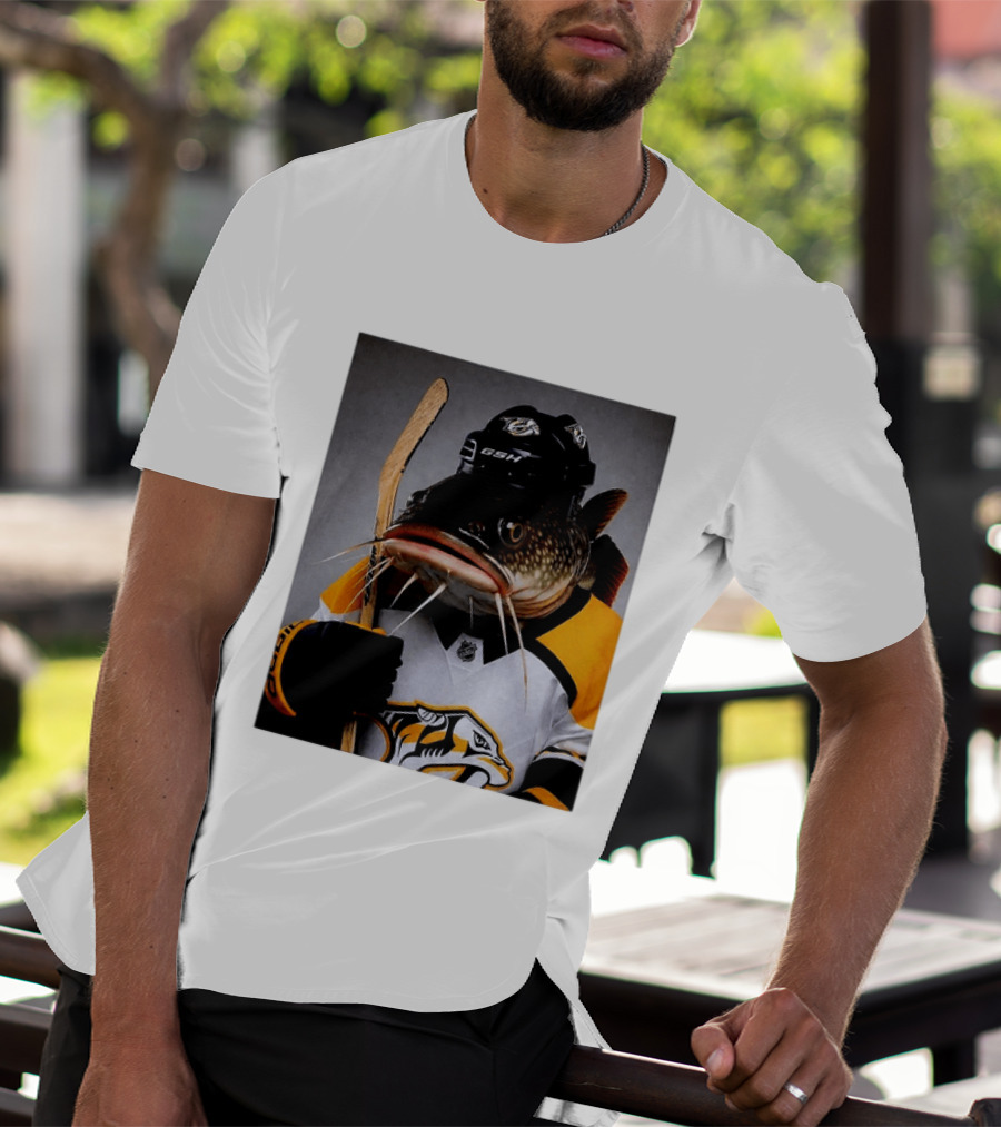 Nashville Predators Catfish Hockey Mascot Community Spirit T-Shirt