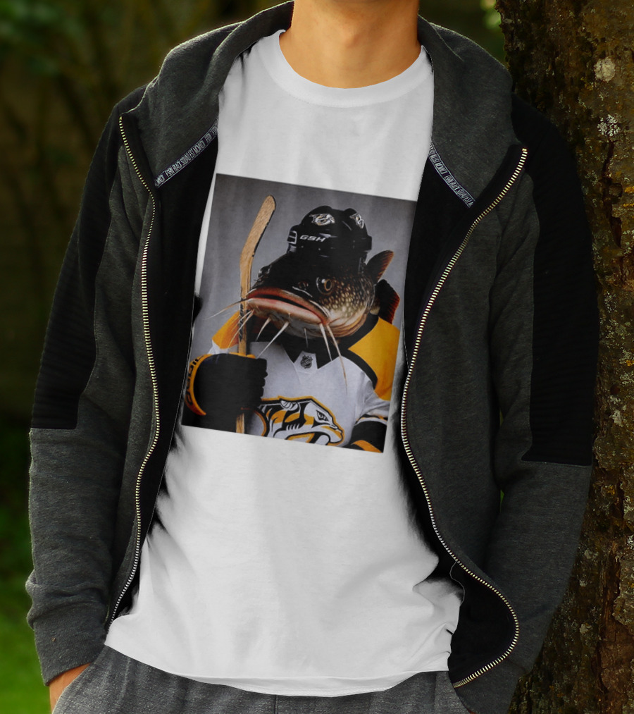 Nashville Predators Catfish Hockey Mascot Community Spirit T-Shirt