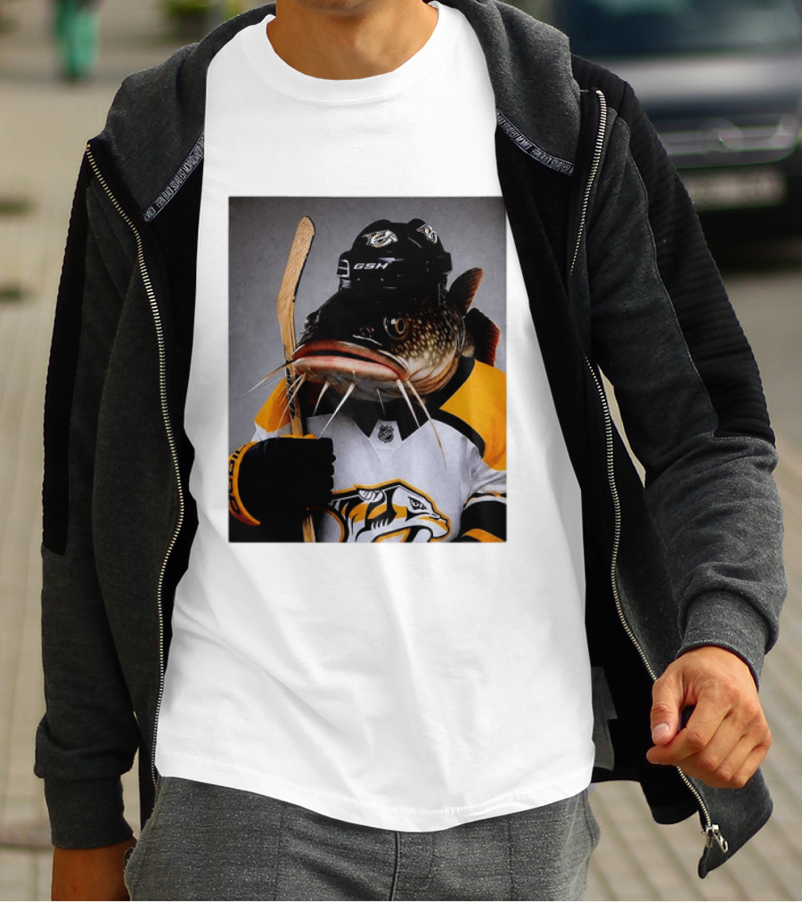 Nashville Predators Catfish Hockey Mascot Community Spirit T-Shirt