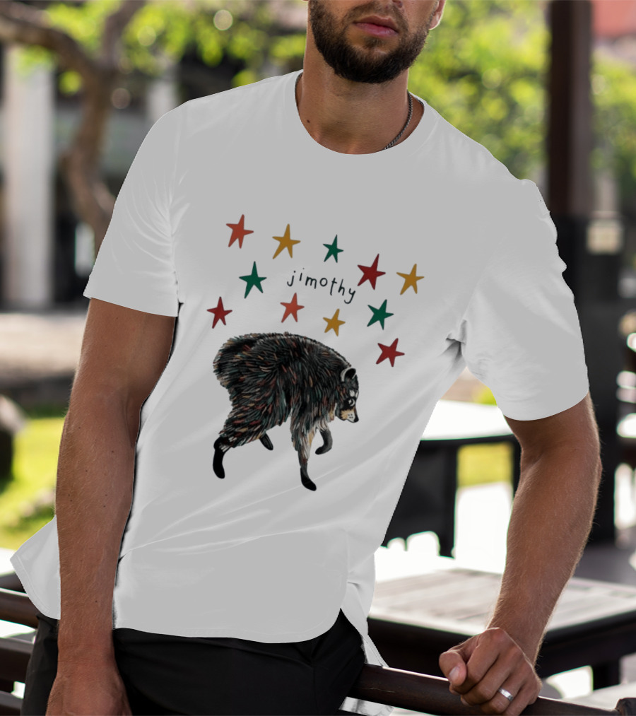 Jimothy Colorful Bear Stars Whimsical Animal T-Shirt