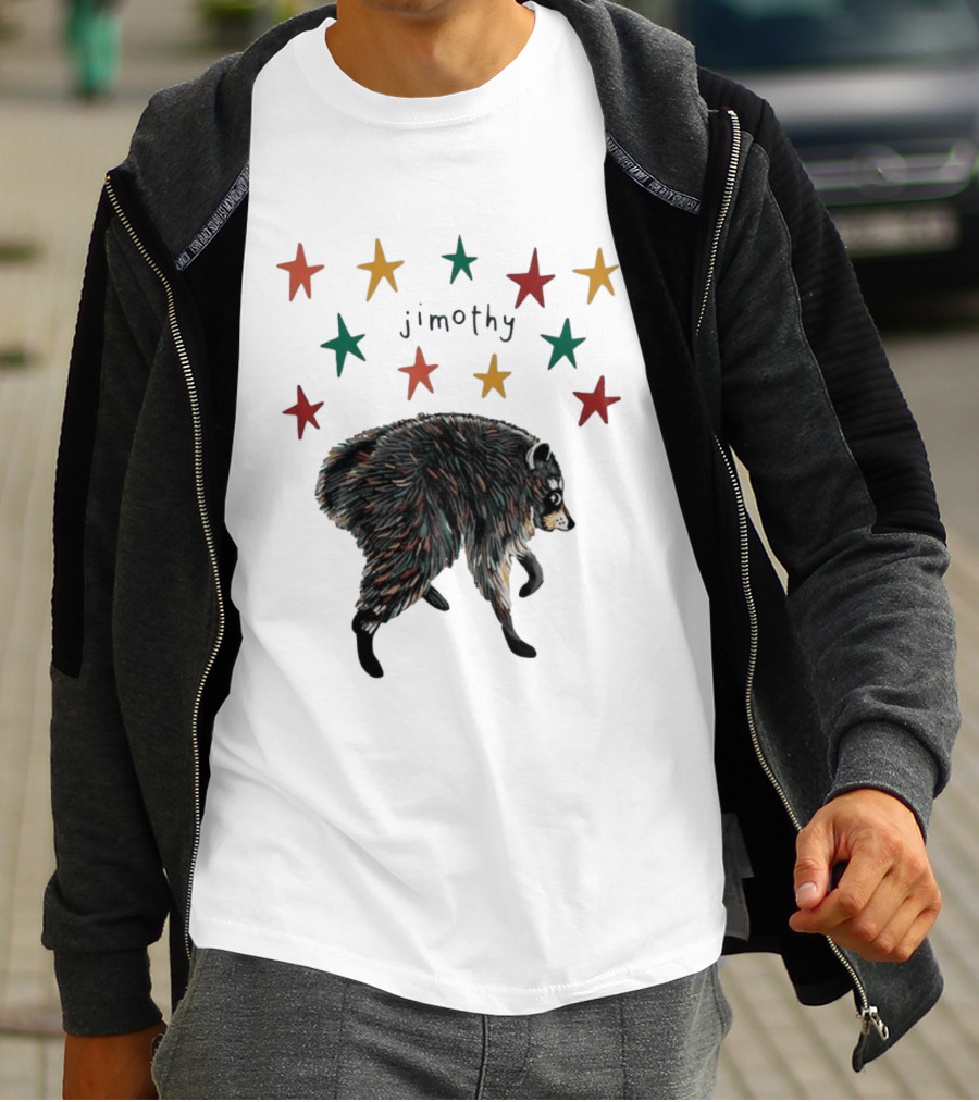 Jimothy Colorful Bear Stars Whimsical Animal T-Shirt
