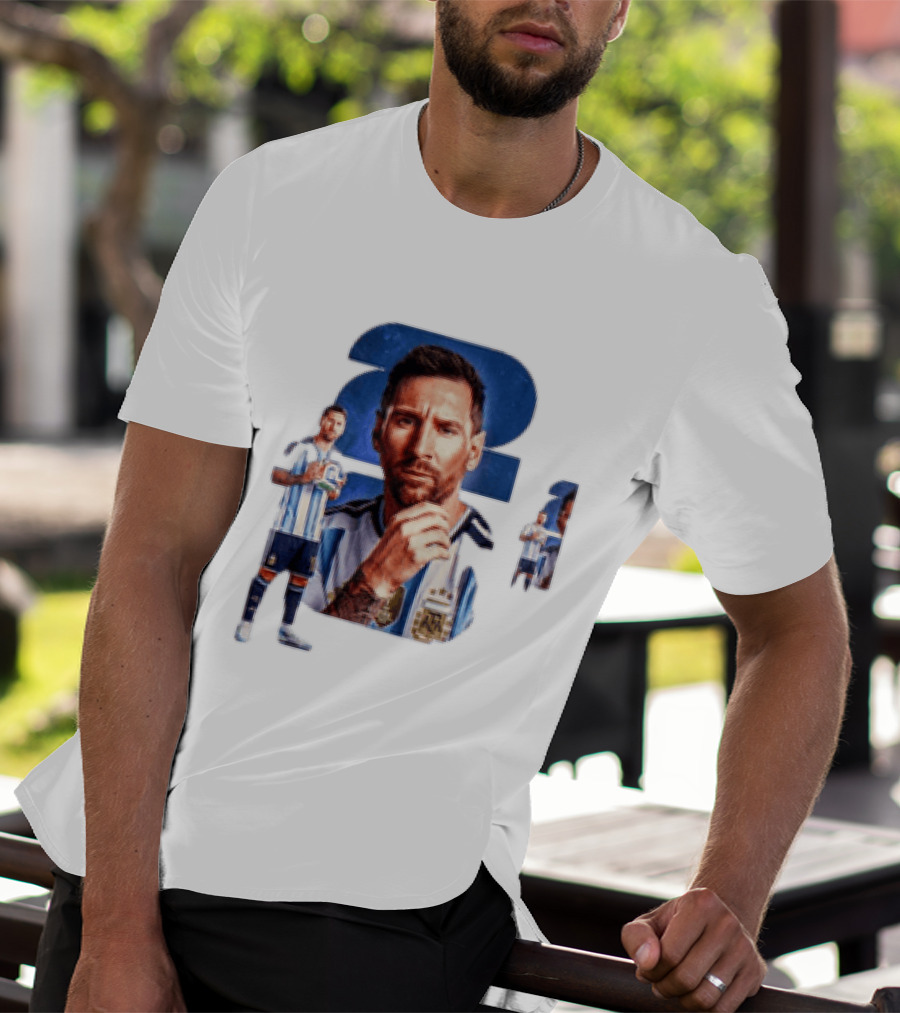 Lionel Messi Argentina Jersey 2023 FIFA World Cup Champion Collage T-Shirt