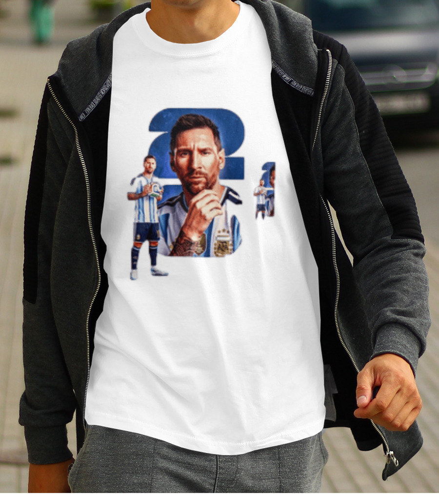 Lionel Messi Argentina Jersey 2023 FIFA World Cup Champion Collage T-Shirt