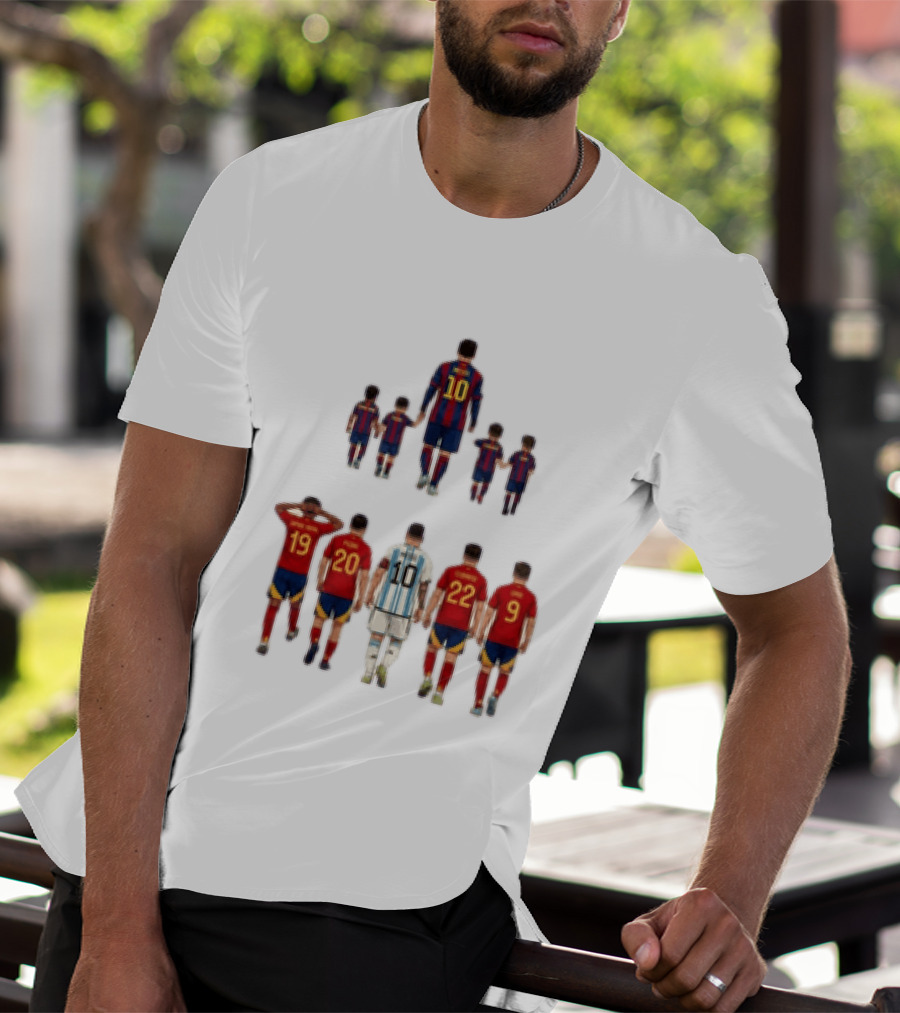 Lionel Messi With Lamine Yamal Pedri Gavi Football Legends T-Shirt