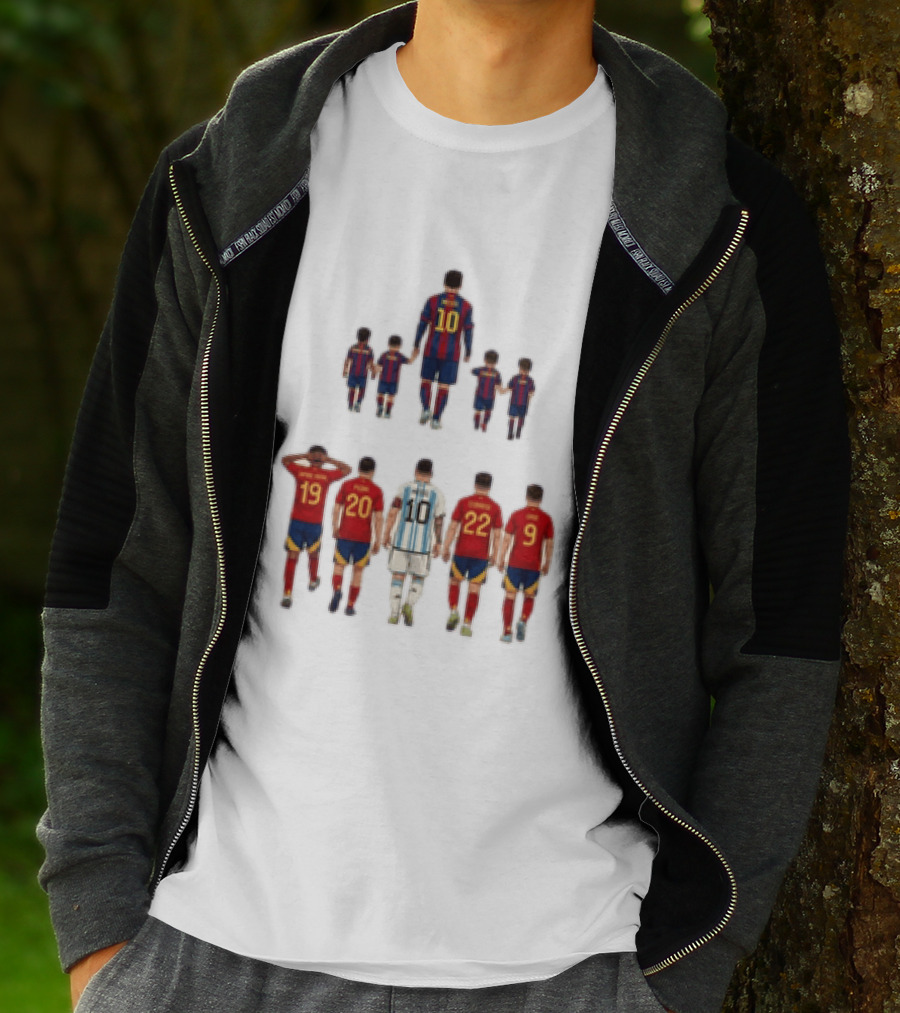 Lionel Messi With Lamine Yamal Pedri Gavi Football Legends T-Shirt