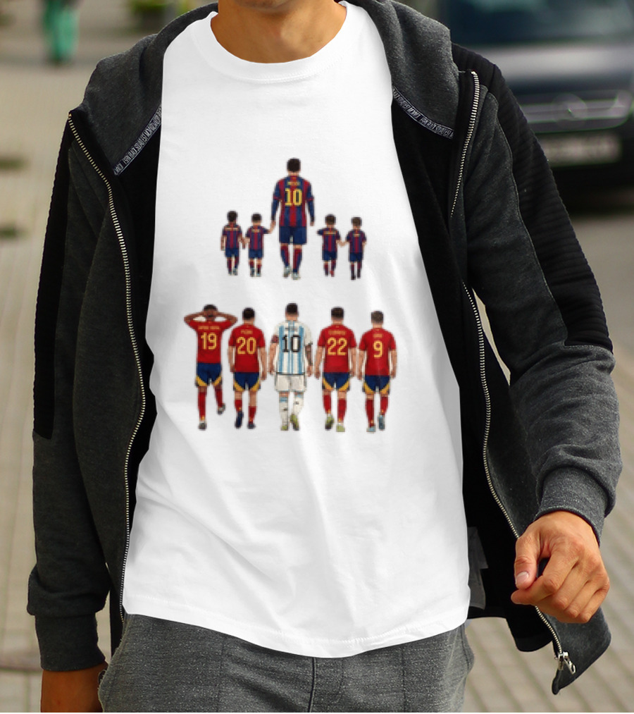 Lionel Messi With Lamine Yamal Pedri Gavi Football Legends T-Shirt