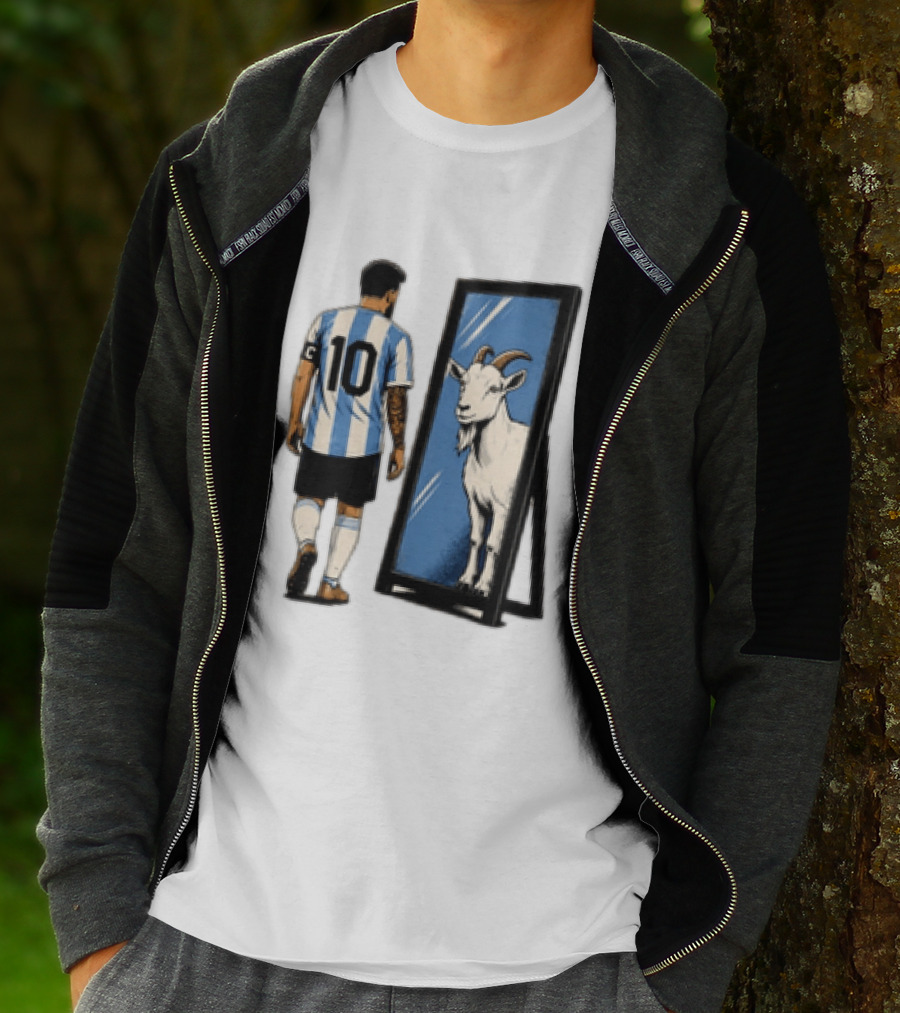 Messi Argentina 10 Reflecting GOAT Mirror Soccer T-Shirt