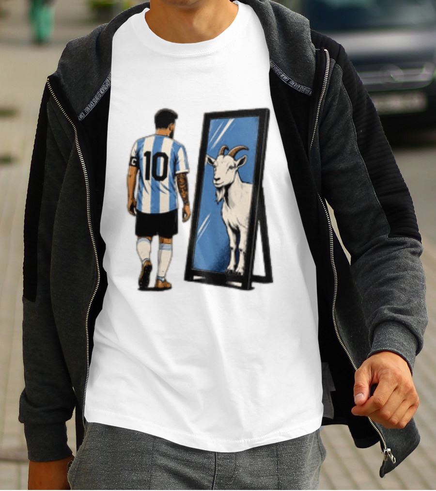Messi Argentina 10 Reflecting GOAT Mirror Soccer T-Shirt