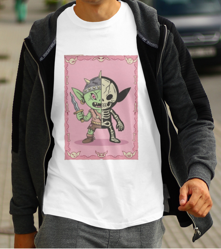 X Ray Goblin Skeleton Fantasy Creature With Dagger T-Shirt