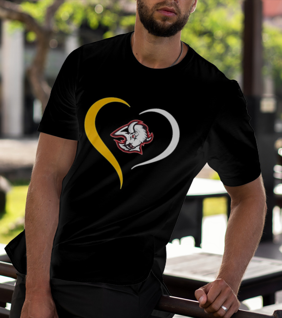 Buffalo Heart With Buffalo Head And Dual Heart T-Shirt