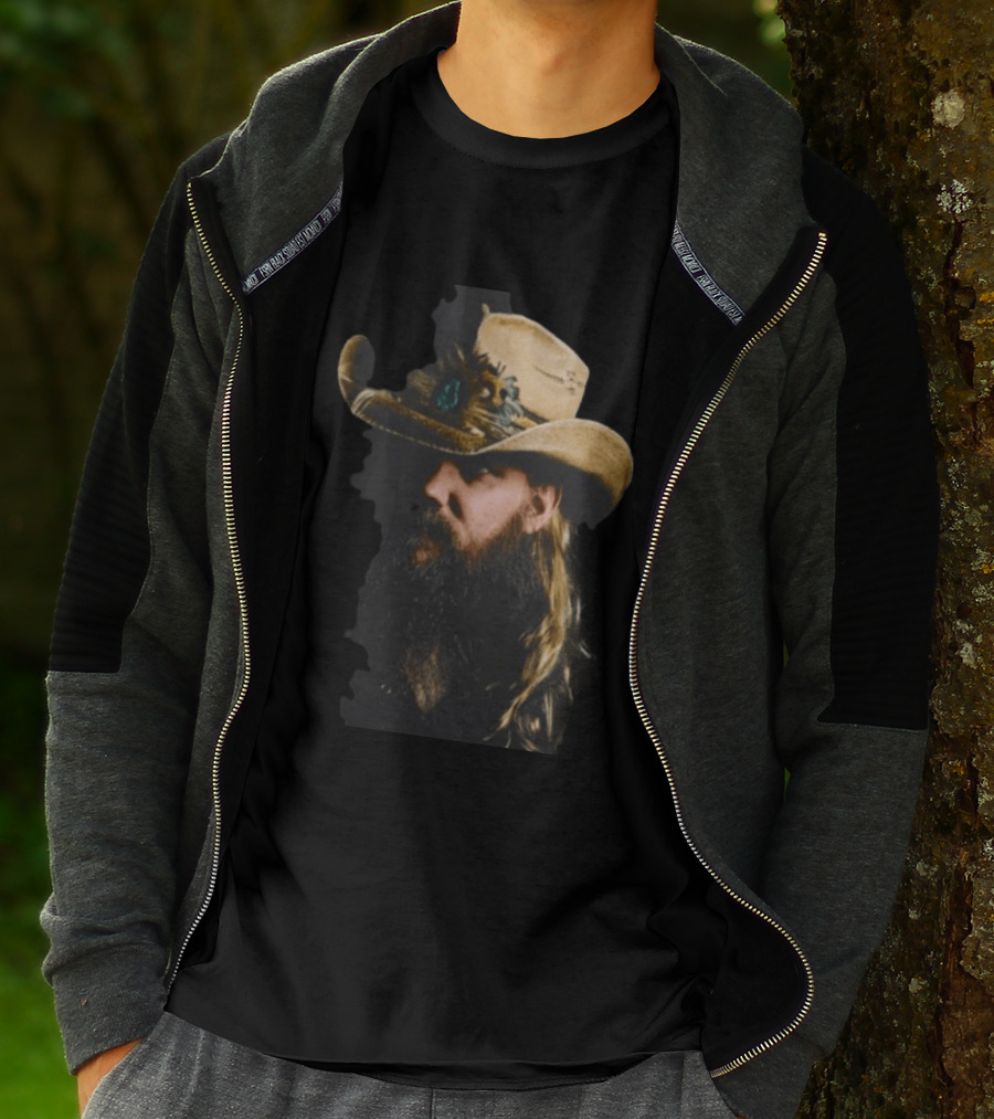 Chris Stapleton Cowboy Hat Portrait Country Music T-Shirt
